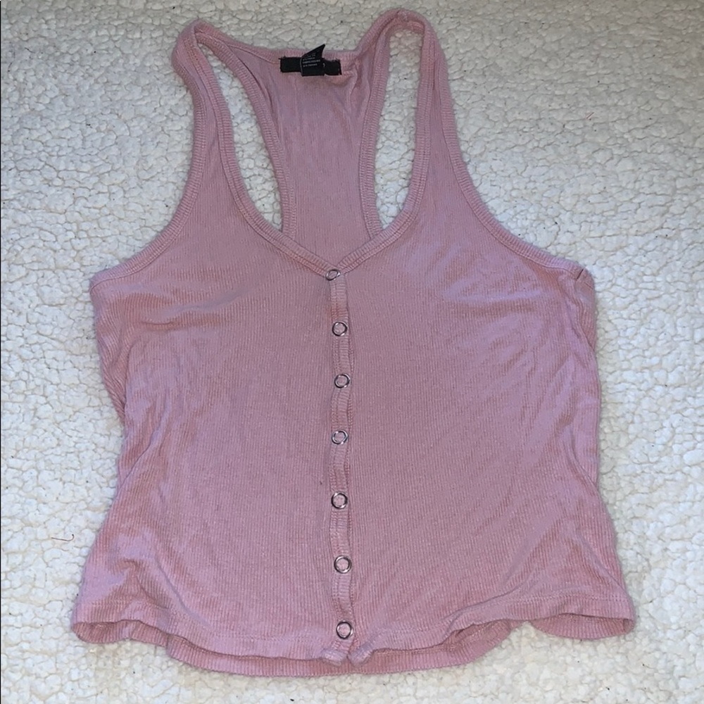 pink button tank
